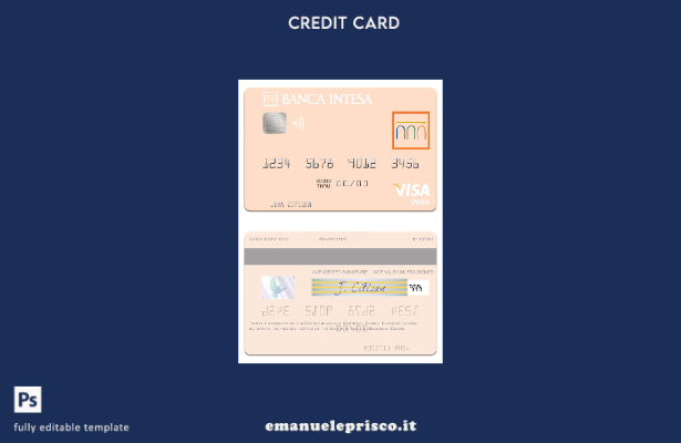 stile verificato Serbia La Banca Intesa a.d. Modello di carta di debito Visa di 